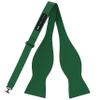 Adam Young Men's Emerald Green Self Tie Bow Tie with Pocket Square Formal Satin Classy Bowtie for Tuxedo Faux Silk (Classic, Juniper) view 3
