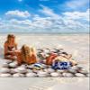 LEOKOTI Baseball Beach Blanket Waterproof Sandproof, White Ball Sport Lightweight Outdoor Picnic Blanket Portable Large Beach Mat for Travel/Camping/Hiking 108"x84" view 2