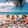 LEOKOTI Baseball Beach Blanket Waterproof Sandproof, White Ball Sport Lightweight Outdoor Picnic Blanket Portable Large Beach Mat for Travel/Camping/Hiking 108"x84" view 3