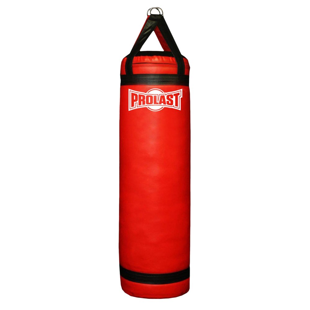 PROLAST 4 ft 80lb Heavy Boxing Punching Bag, Muay Thai, MMA, Strength Training Equipment, Hanging, Unfilled, New Edition, Red