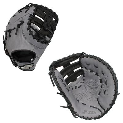 SSK Z5 Craftsman Baseball First Base Mitt  12  12.25  12.5  Right & Left Hand Throw (12.5" - Left Hand Throw, Grey/Black)