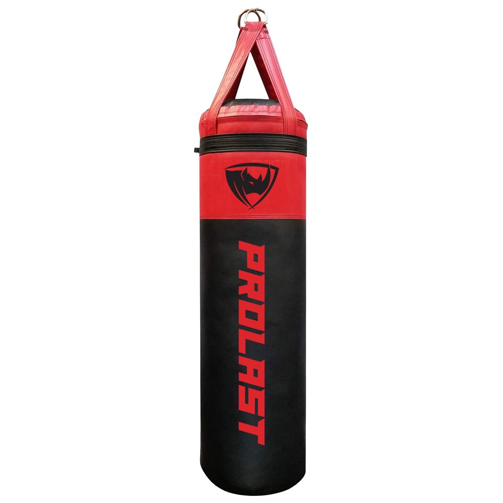 PROLAST 4 ft 80lb Heavy Boxing Punching Bag, Muay Thai, MMA, Strength Training Equipment, Hanging, Filled, New Edition, Red
