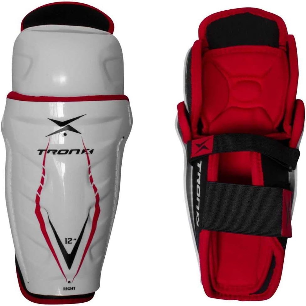 TronX Force Junior Ice Hockey Shin Guards (10 Inch - 4' - 4'4")