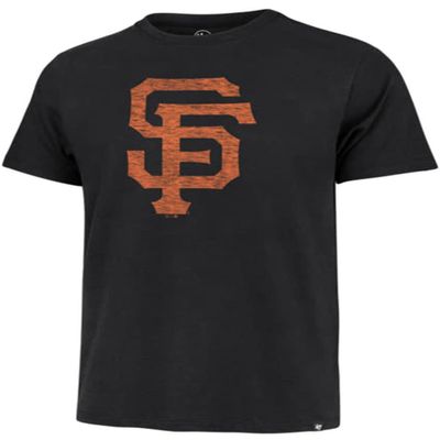 '47 MLB Men's Distressed Imprint Match Team Color Primary Logo Word Mark T-Shirt (San Francisco Giants Black, Medium)