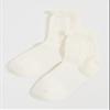 STEMS Women's Pointelle Crew Socks, White, One Size view 2