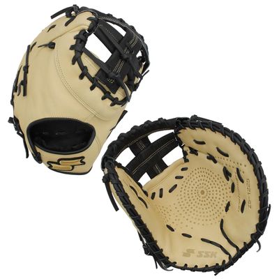 SSK Z5 Craftsman Baseball First Base Mitt  12  12.25  12.5  Right & Left Hand Throw (12.25" - Right Hand Throw, Camel/Black)