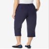 Woman Within Plus Size Petite Adjustable Waist Chino Capri - 34 W, Navy view 2