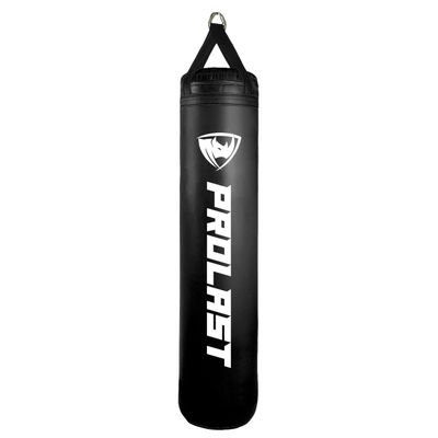PROLAST Heavy Punching Kicking Bag for Adults, Boxing, MMA, Martial Arts, Muay Thai, Strength Training Equipment, Filled, 5ft, 100 lbs, Vertical Logo, Black