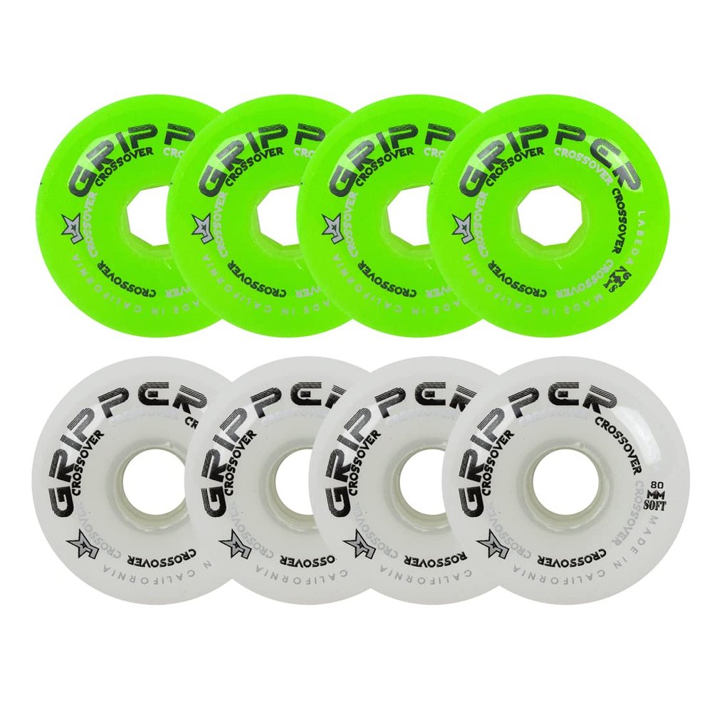 Labeda Roller Hockey Wheels Gripper Green/White 74A 76A 76mm 80mm Hilo