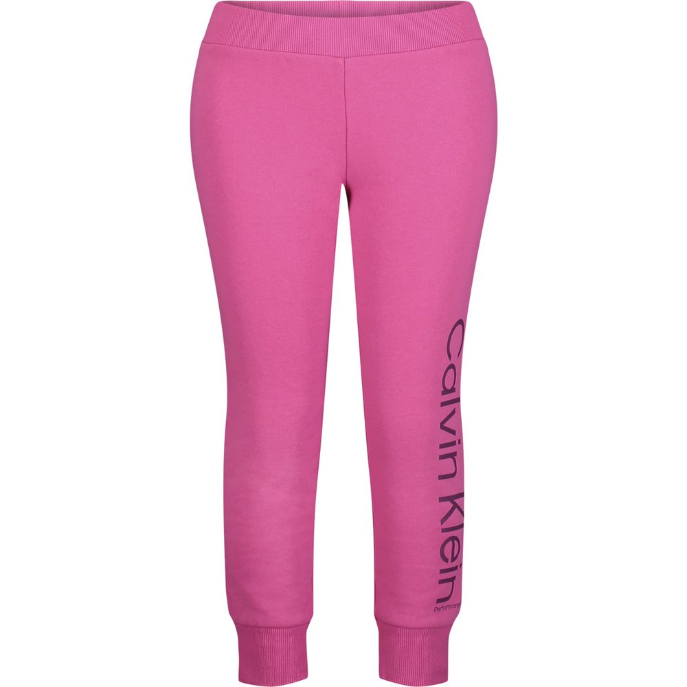 Calvin Klein Girls' Performance Sport Jogger Sweatpants with Rib Cuffs and Waistband, Berry Active, 12-14