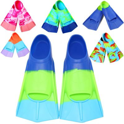 Fanwill Kids Swim Fins,Short Comfortable Flippers for Lap Swimming and Training for Children,Girls,Boys ,Beginners( Small)