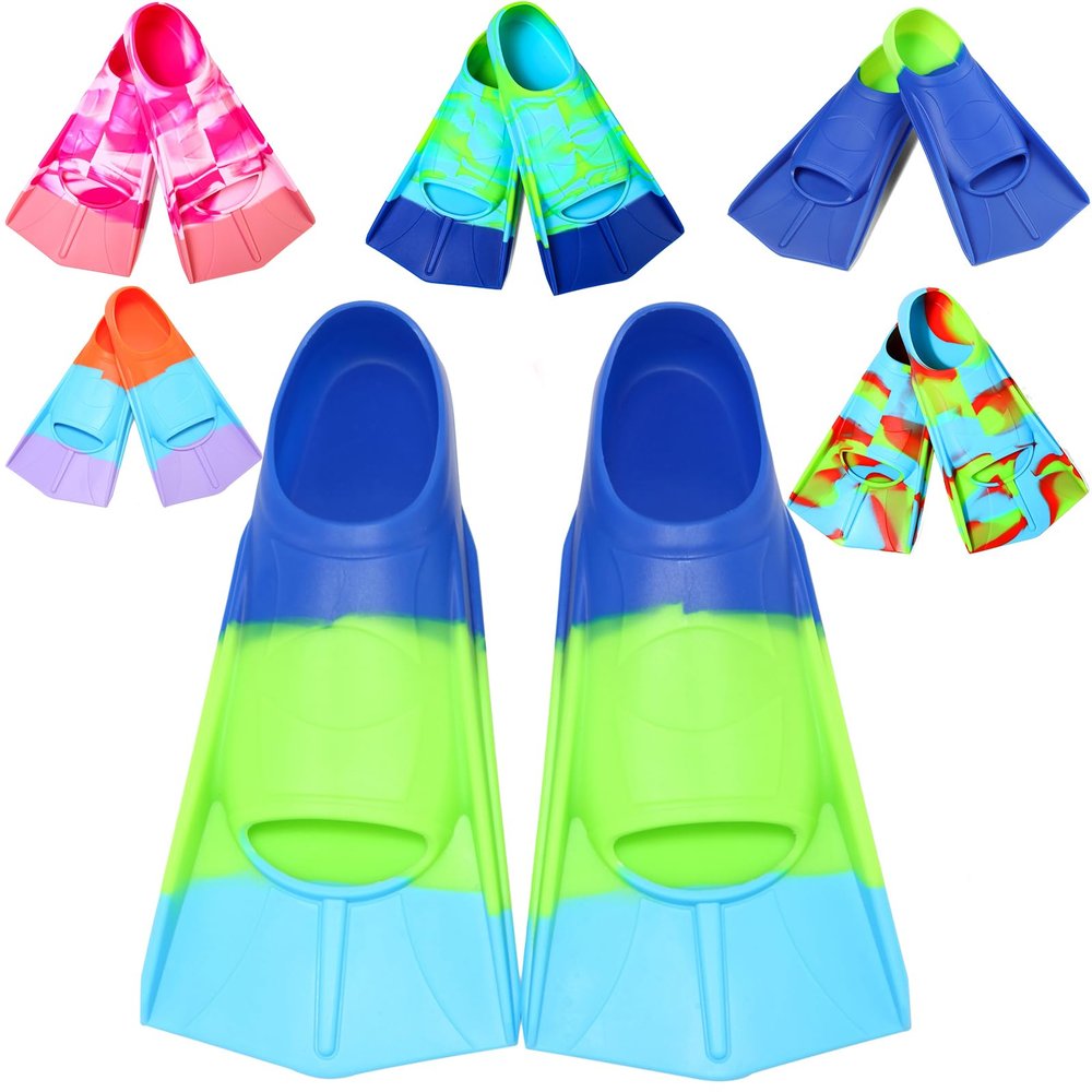 Fanwill Kids Swim Fins,Short Comfortable Flippers for Lap Swimming and Training for Children,Girls,Boys ,Beginners( Small)