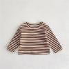Baby Newborn Infant Girls Boys Spring Autumn Striped Long Sleeve Tshirt Undershirt Boy Size 10 Fall (Brown, 6-12 Months) view 2