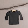 Baby Newborn Infant Girls Boys Spring Autumn Solid Long Sleeve T Shirt Undershirt Compression Tops (Black, 6-12 Months) view 2