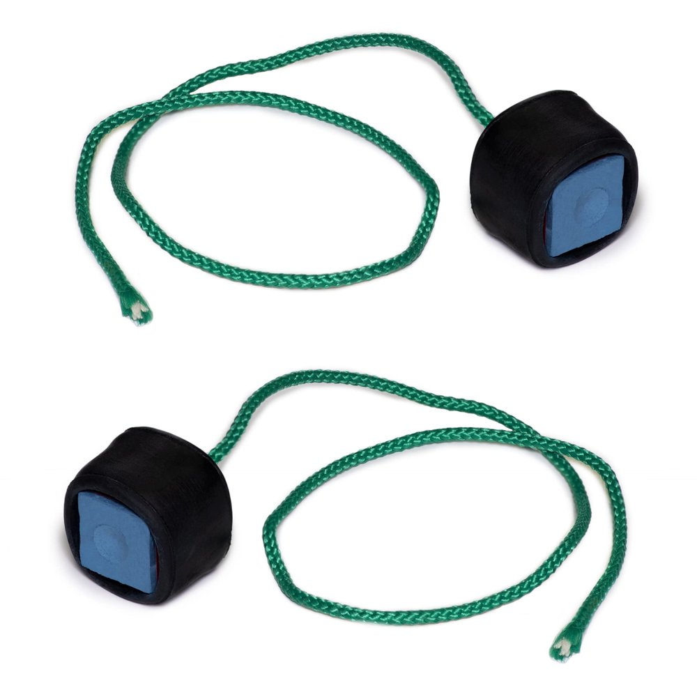 Tweeten Rubber Covered Metal Grip Pool Billiard Table Chalk Holder with Master Chalk & Cord, Pack of 2