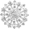 AVRYN Crystal Broochs,Brooch Pins,Shawl Clips, Pin Badge,Floral Rhinestone Bridal Brooch Pin Wedding Prom Jewellery 6.5cm-Silver view 1