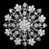 AVRYN Crystal Broochs,Brooch Pins,Shawl Clips, Pin Badge,Floral Rhinestone Bridal Brooch Pin Wedding Prom Jewellery 6.5cm-Silver view 2