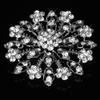 AVRYN Crystal Broochs,Brooch Pins,Shawl Clips, Pin Badge,Floral Rhinestone Bridal Brooch Pin Wedding Prom Jewellery 6.5cm-Silver view 3