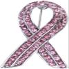 AVRYN Crystal Broochs,Brooch Pins,Shawl Clips, Pin Badge,Breast Cancer Awareness Pink Ribbon Pin Brooch with Rhinestones view 1