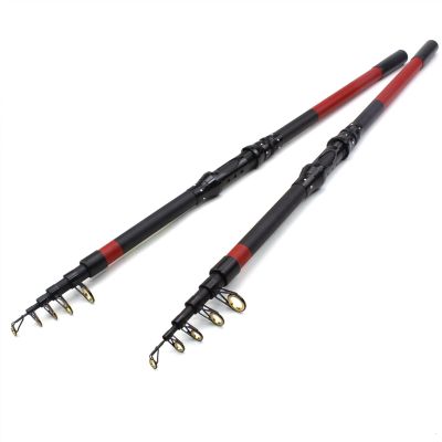 UNNS Telescopic Fishing Rod 2 PCS Fishing Rod, Carbon Fiber Carp Spinning Rod Portable Telescopic Sea Fishing Rod for Fresh Salt Water Rocky Rod Support Boat Fishing Rods (Color : A, Length : 2.1 m)