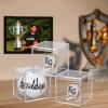 Championship Ring Display Case 3pcs Clear Acrylic Plastic Baseball Display Case Small Showcase with Mini Card Stand Holder Square Storage Box for Jewelry Sport Ring Candy Box view 3