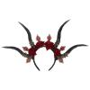 Beavorty Devil Horn Headdress Gothic Antelope Horn Headband for Halloween Party Cosplay Festival Photo Props view 1