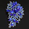 AVRYN Crystal Broochs,Brooch Pins,Shawl Clips, Pin Badge,Stylish Blue Rhinestone Crystal Flower Brooch for Parties. view 2