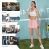Womens 2 in 1 Flowy Athletic Shorts with Pocket Butterfly Running Workout Shorts Sweat Spandex Lounge Gym Yoga Summer Skirts (Light Pink,Small) view 4