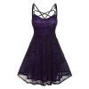 Women's Sleeveless Punk Dresses Camisole Skull Print Lace Swing Dress Halloween Spaghetti Strap Steampunk Dress Goth Clothes view 3