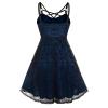 Women's Sleeveless Punk Dresses Camisole Skull Print Lace Swing Dress Halloween Spaghetti Strap Steampunk Dress Goth Clothes view 2