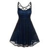 Women's Sleeveless Punk Dresses Camisole Skull Print Lace Swing Dress Halloween Spaghetti Strap Steampunk Dress Goth Clothes view 3