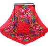 Russian Floral Scarf Flower Handkerchief Ethnic Printed Shawl Women Hijab Scarf Headband Scarf Bandana view 3