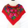 Russian Floral Scarf Flower Handkerchief Ethnic Printed Shawl Women Hijab Scarf Headband Scarf Bandana, 70cm view 2