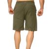 Maiyifu-GJ Men's Linen Casual Classic Fit Short Elastic Waist Drawstring Summer Beach Shorts Running Lounge Short Pants (ArmyGreen,X-Large) view 2