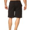 Men's Linen Casual Classic Fit Short Elastic Waist Drawstring Summer Beach Shorts Running Lounge Short Pants (Black,X-Large) view 2
