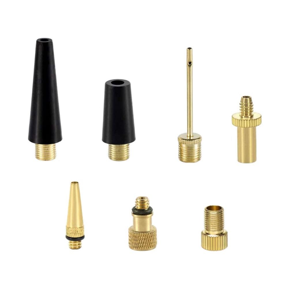 INOOMP 1set Professional Bike Inflation Kit Multi-Function Nozzle Adaptor for Standard Air Pumps Includes Needles for Balls Bicycles Sports Equipment for Basketball Soccer Volleyball