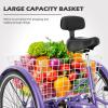 H&ZT Adult Tricycle, 3 Wheeled Bike, Trike Cruiser Bike, with 7-Speed Gear, Parking Brake Handle, Low Step, Large Rear Basket, Elderly Friendly, for Men, Women, and Teens view 4