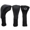 DSLED Simple Golf Club Head Cover, 1 3 5 Wood Cover, Iron Cover, Sand Cover, 3pcs Golf Club Head Covers, Long Neck Mesh Golf Club Headcovers Set (Color : Yellow and White) view 3