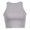 Ladies Sleeveless Short Tank Tops Stretch Racer-Back Camisole Crop Top Women Sexy Streetwear T Shirt Braless (Color : Gray, Size : L/Large) view 1