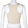 Ladies Sleeveless Short Tank Tops Stretch Racer-Back Camisole Crop Top Women Sexy Streetwear T Shirt Braless (Color : Khaki, Size : L/Large) view 3