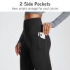 baleaf Women's Fleece Lined Leggings with Pockets 25" Petite Thermal Winter Warm High Waisted Thick 7/8 Yoga Pants Black S view 4