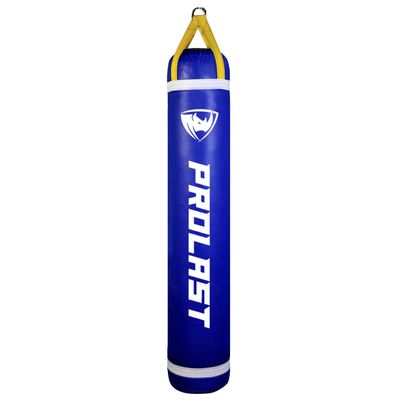 PROLAST Heavy Punching Kicking Bag for Adults, Boxing, MMA, Martial Arts, Muay Thai, Strength Training Equipment, Unfilled, 6ft, 150 lbs, Vertical Logo, Blue
