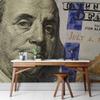 Benjamin Franklin 100 Dollar Bill Wall Mural. Peel and Stick Wallpaper. Flashy Money Theme Wall Decor. Office/Game Room Decoration. #6399 (9ft Tall X 16ft Wide) view 2