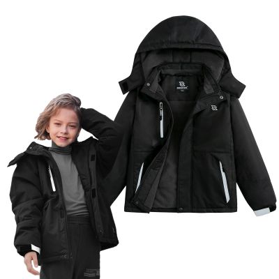 Simplee kids Boys Winter Coat Waterproof Ski Jacket Fleece Hooded Snow Warm Padded Raincoats