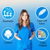 ACTIVE UNIFORMS Women's Super Soft, Ultra Comfort Stretch Mock Wrap Scrub Top (True Royal Blue, Large) view 3