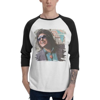 Mens Long Sleeve Shirt Ronnie milsap Baseball T-Shirts Fashion Classic O Neck Top Long Sleeve Cotton Tee Black Medium