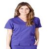 ACTIVE UNIFORMS Women's Super Soft, Ultra Comfort Stretch Mock Wrap Scrub Top (Purple, X-Small) view 1