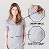 ACTIVE UNIFORMS Women's Super Soft, Ultra Comfort Stretch Mock Wrap Scrub Top (Grey, Medium) view 4
