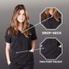ACTIVE UNIFORMS Women's Super Soft, Ultra Comfort Stretch Mock Wrap Scrub Top (Black, 3X-Large) view 4