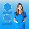 ACTIVE UNIFORMS Women's Super Soft, Ultra Comfort Stretch Mock Wrap Scrub Top (True Royal Blue, XX-Small) view 2